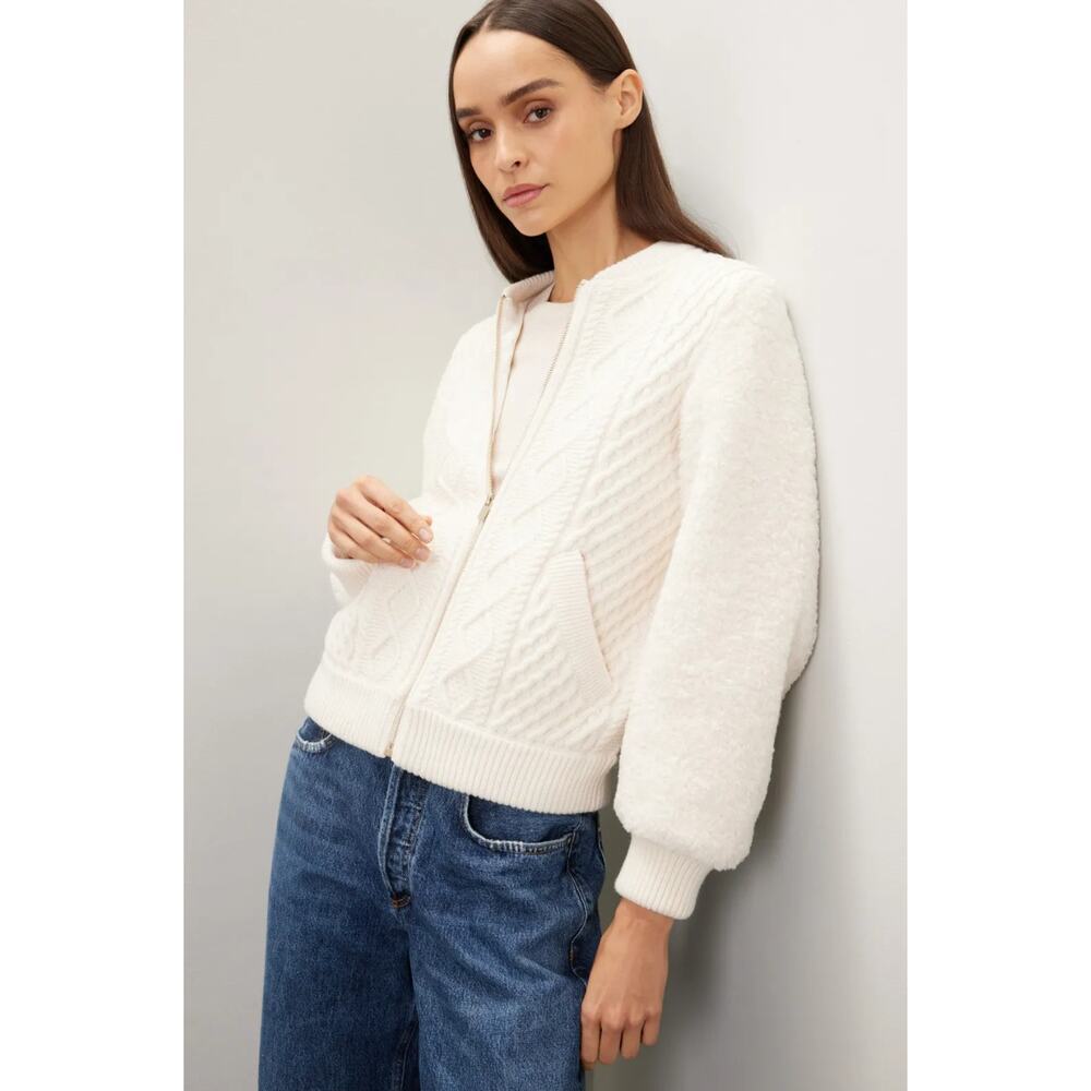 Maje Bomba Off-white Knit Sweater